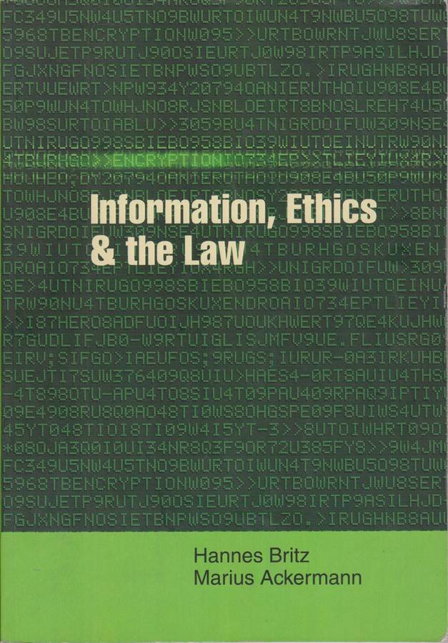 INFO ETHICS & LAW 2H SECONDHAND - BRITZ,H