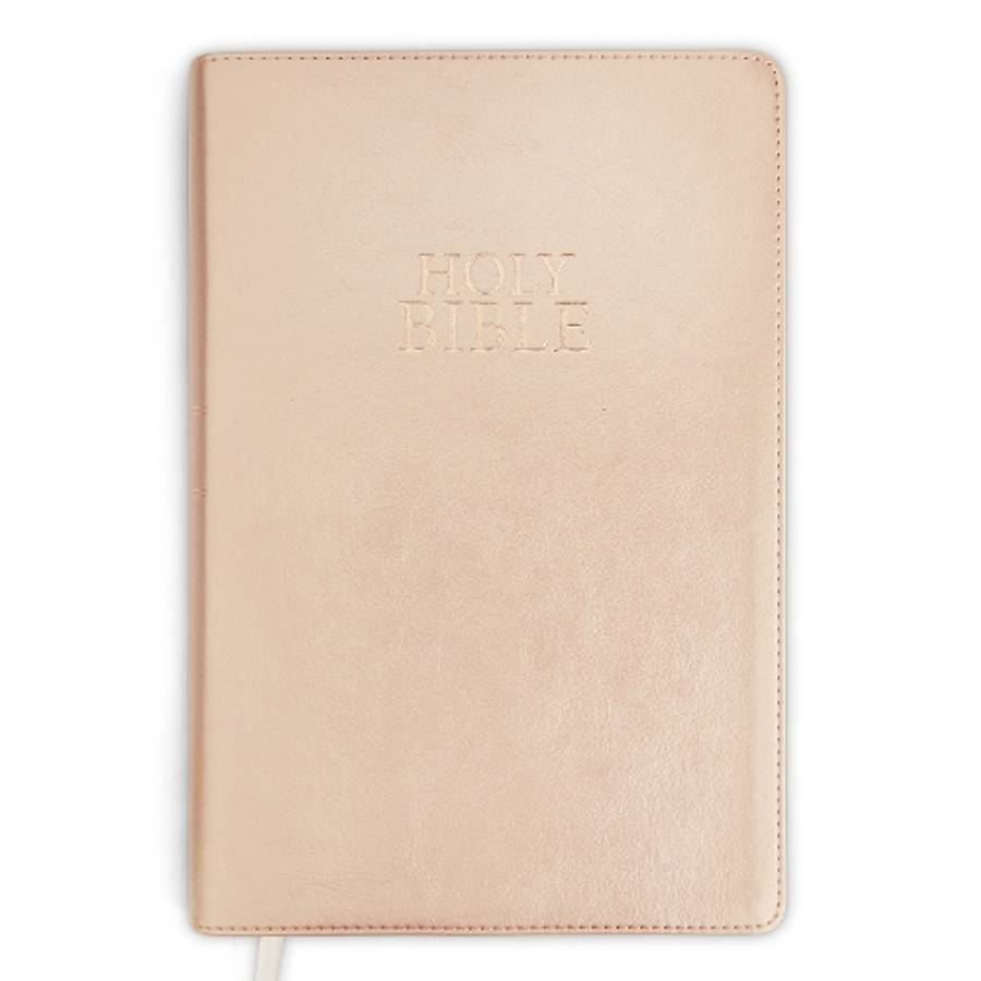 NIV GIANT RPINT LUXURY LEATHER TOUCH ROSE GOLD BIBLE - Biblica