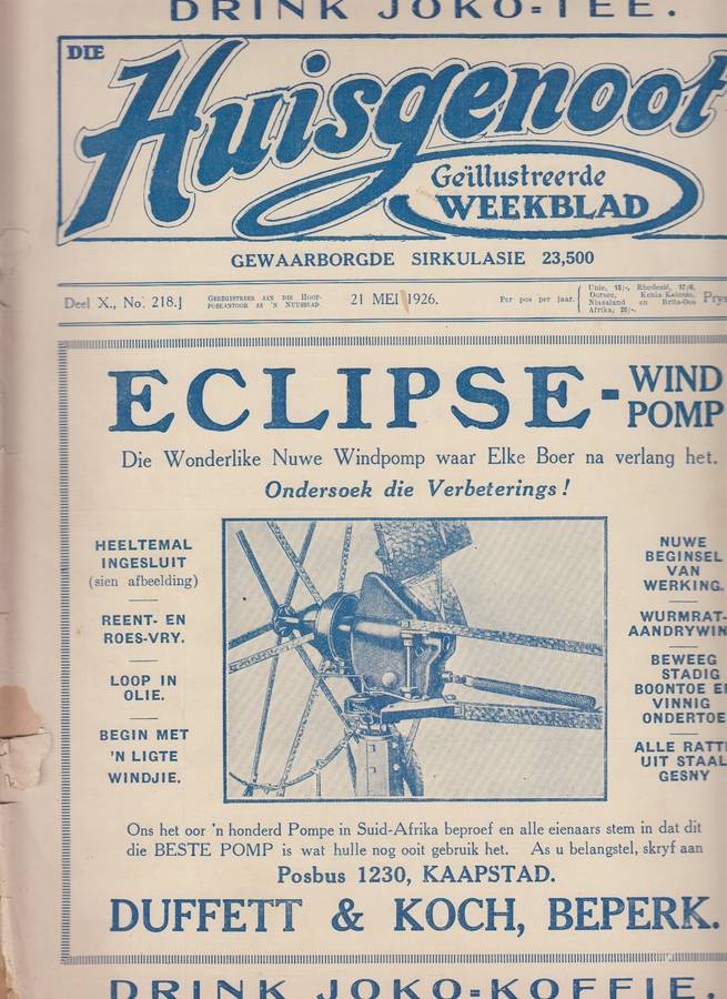 Die huisgenoot 21 Mei 1926 SECONDHAND - Huisgenoot