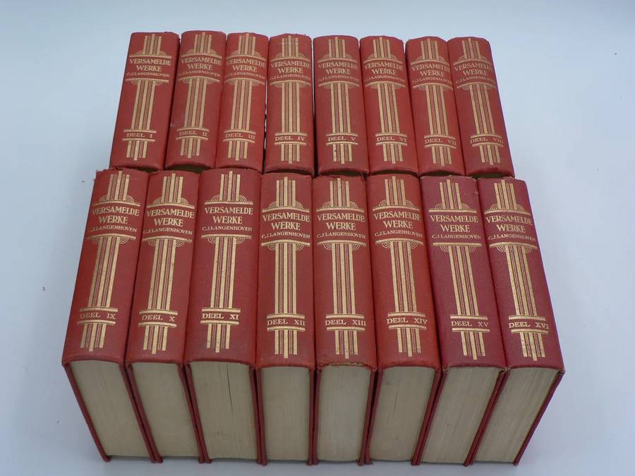 Langenhoven Versamelde werke (rooi stel) - CJ Langenhoven