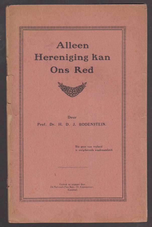 Alleen Hereniging kan Ons Red - Bodenstein, H. D. J.