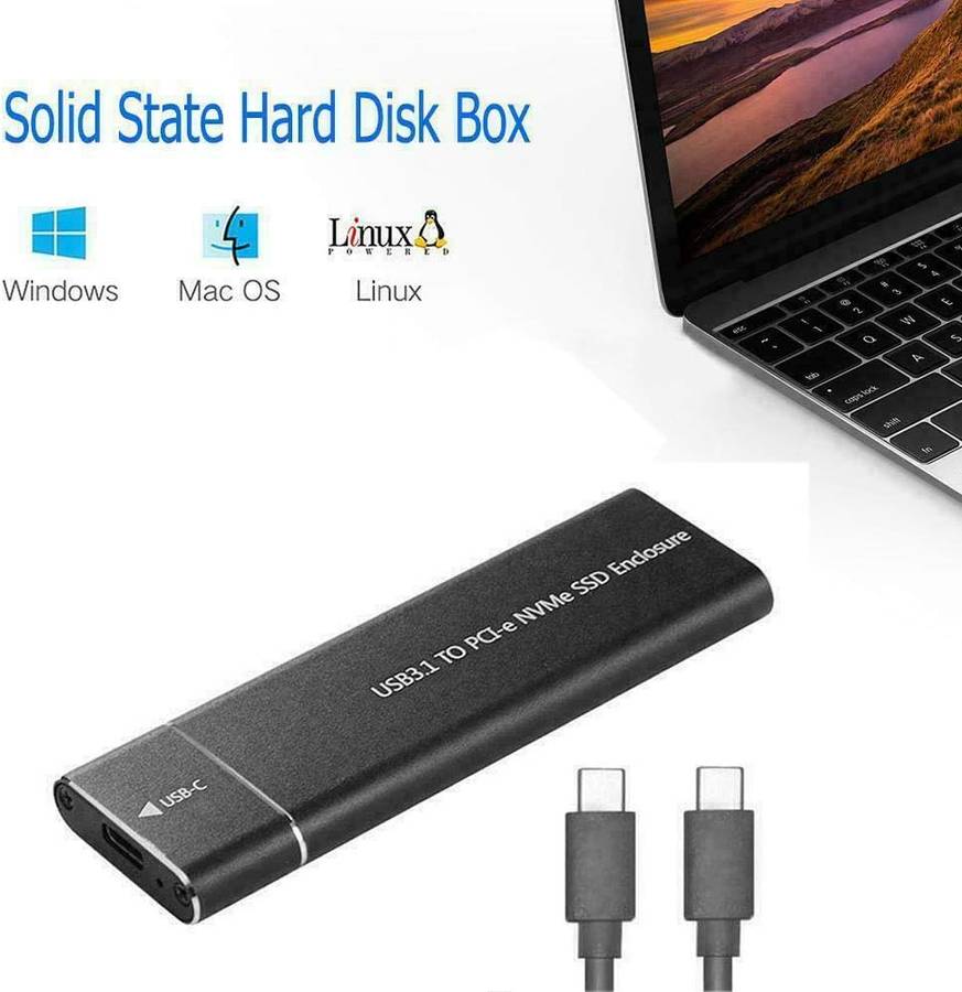 UniQue M.2 NVME NGFF To USB C SSD Enclosure