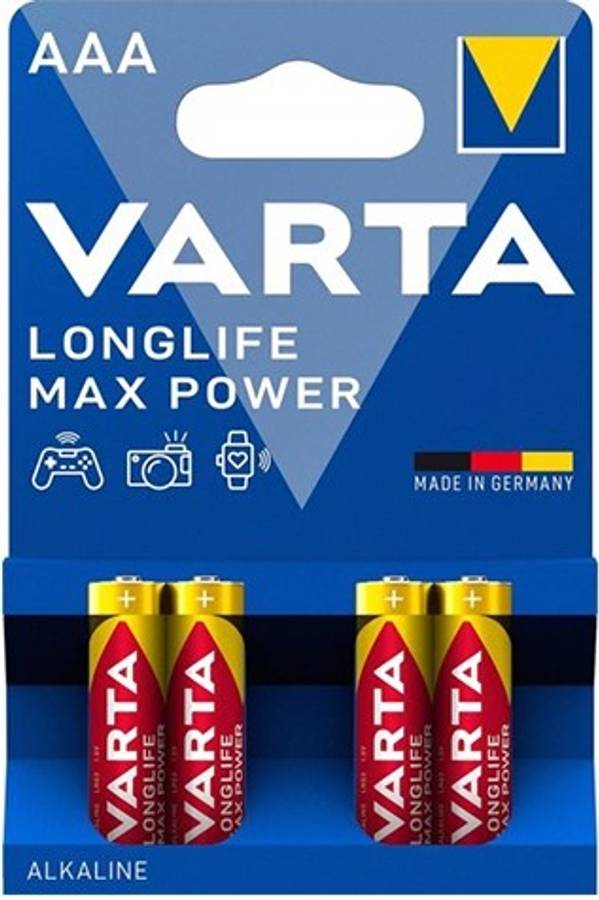 Varta LongLife Alkaline AAA Max Power 4 Pack Battery