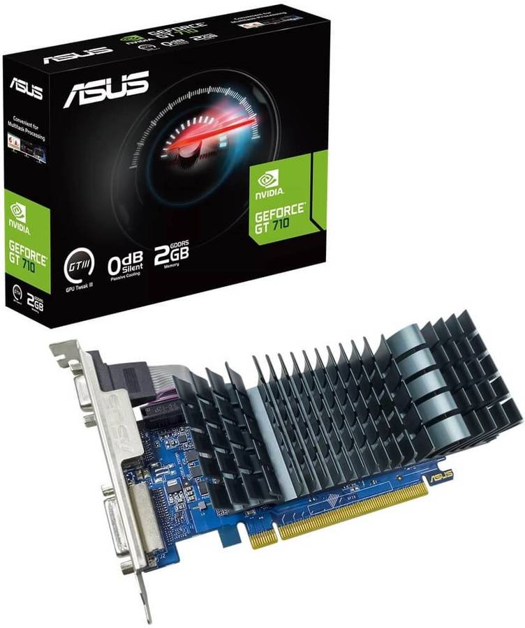 ASUS GeForce GT 710 2GB GDDR5 EVO Graphics Card  Bus Standard PCI Express 2.0 Engine Clock 954...