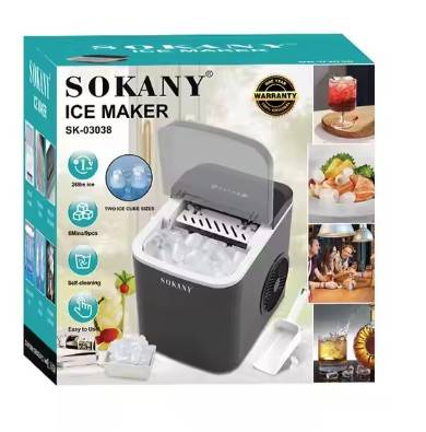 The Sokany 15kg Bullet Shaped Ice Maker - compact appliance that produces 9 pieces of bullet-shap...