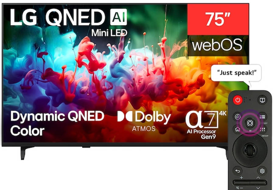 LG 75 Inch QNED70B6T QNED AI Mini LED 4K Smart TV