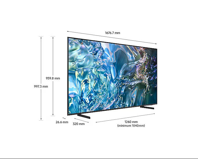 SAMSUNG 75'' QLED TV 100% COLOUR VOLUME (QUANTUM DOT)/ QUANTUM PROCESSOR LITE/ QUANTUM HDR/ HDR 10+