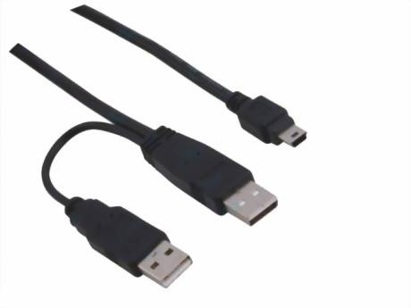 USB 2.0 to USB and Mini USB Split Cable