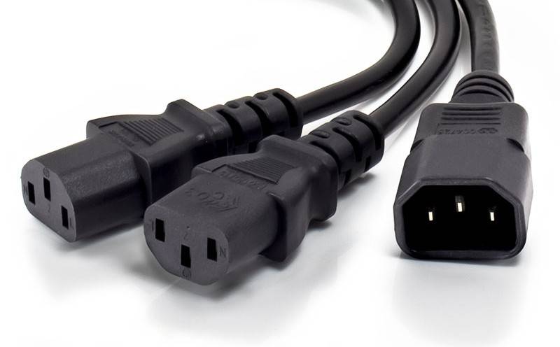 Power Cable 1x IEC C14 to 2x IEC C13 Splitter 1.8 Meter