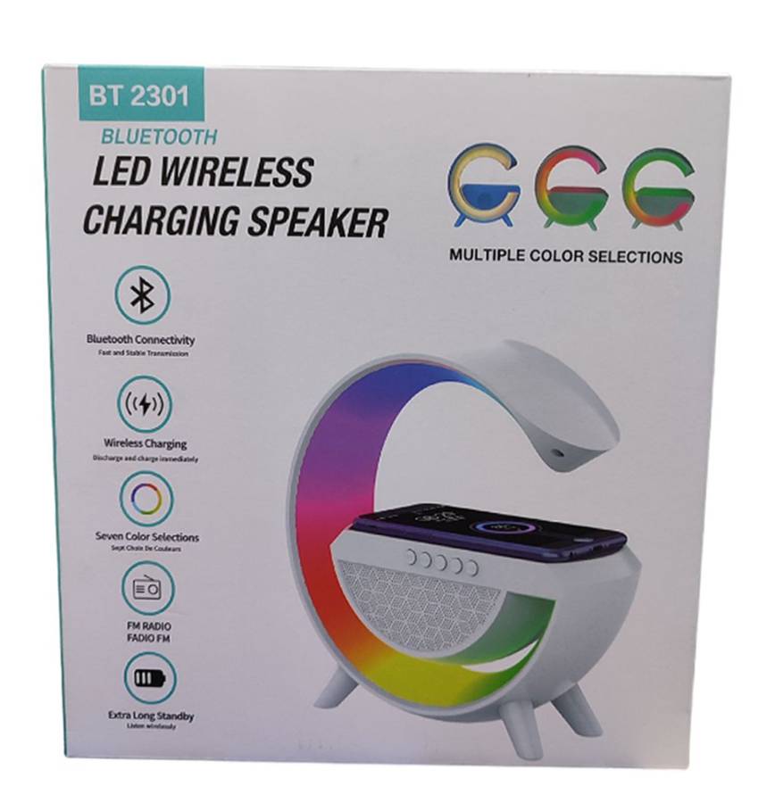 LED multi-color wireless charging speaker