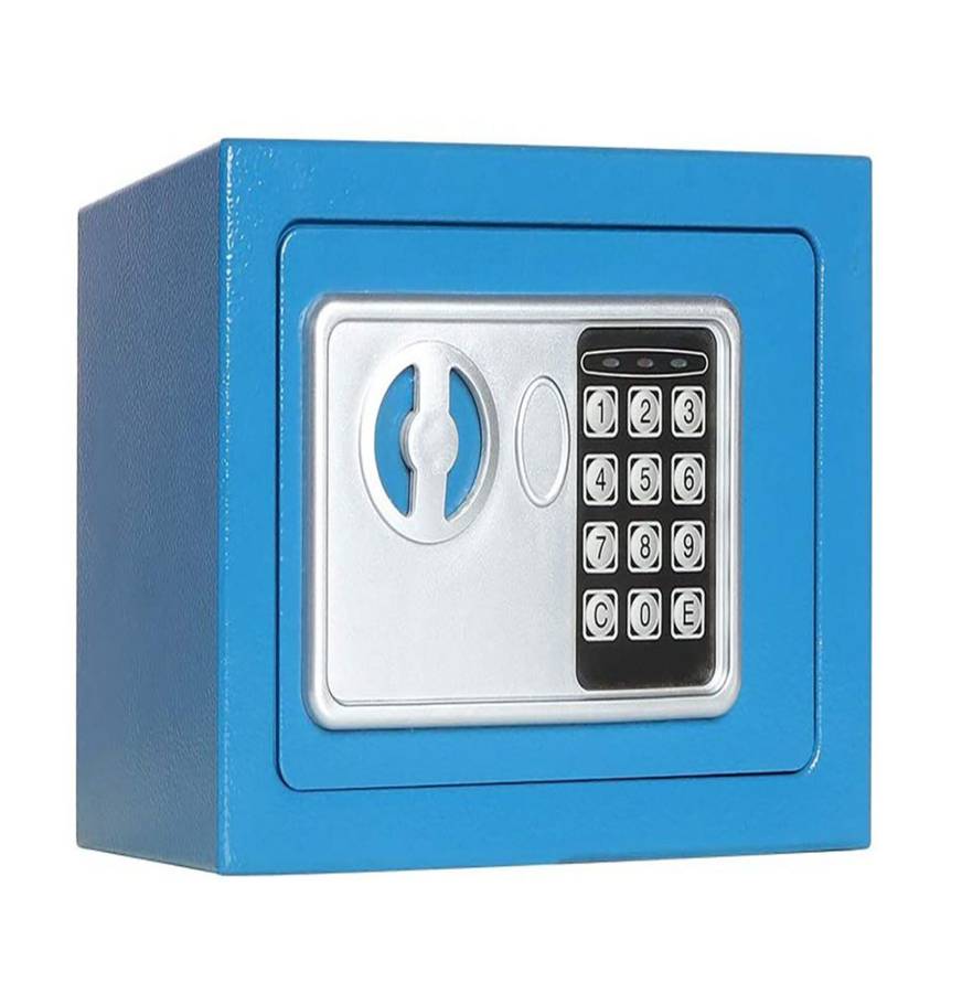 Electronic code digital safe blue