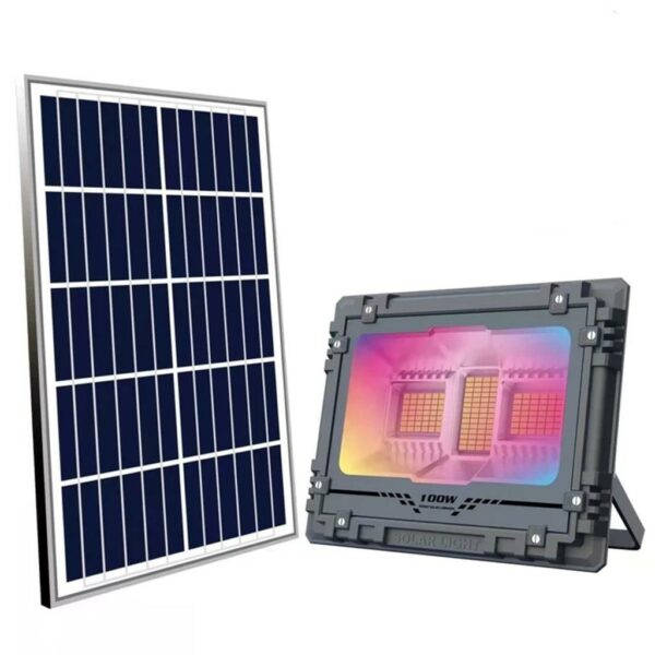 Solar Powered Floodlight RGB 100W