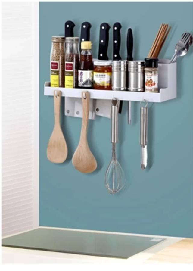 Multi-Functional Wall-Mounted Storage Rack with Hooks & Compartments  Space-Saving Organizer f...
