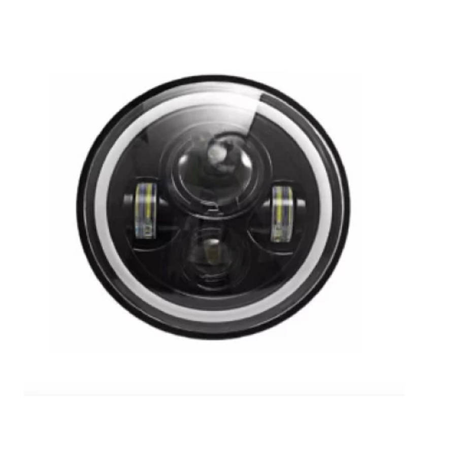 Ashcomonline 7 Inch Full Ring Round LED Headlight PC-7 Headlight All Vehicle Types Halogen for N/...