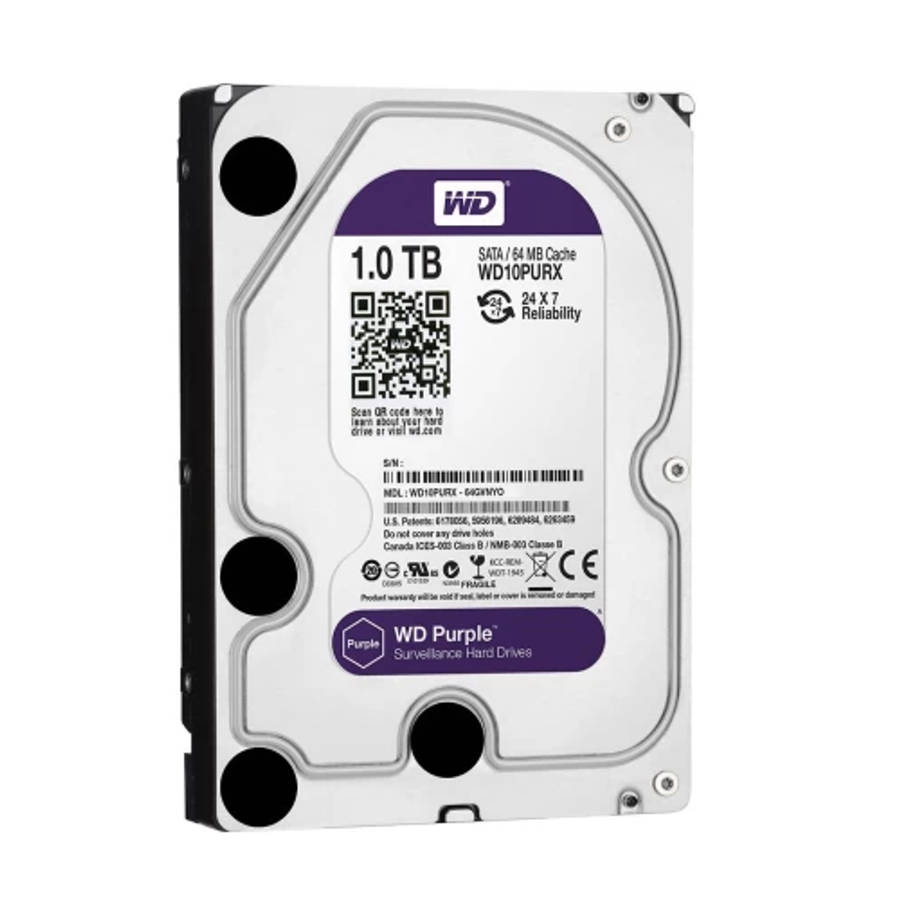 Ashcomonline 1 TB HDD (WD Purple Surveillance 3.5-inch Hard Drive - 1TB)