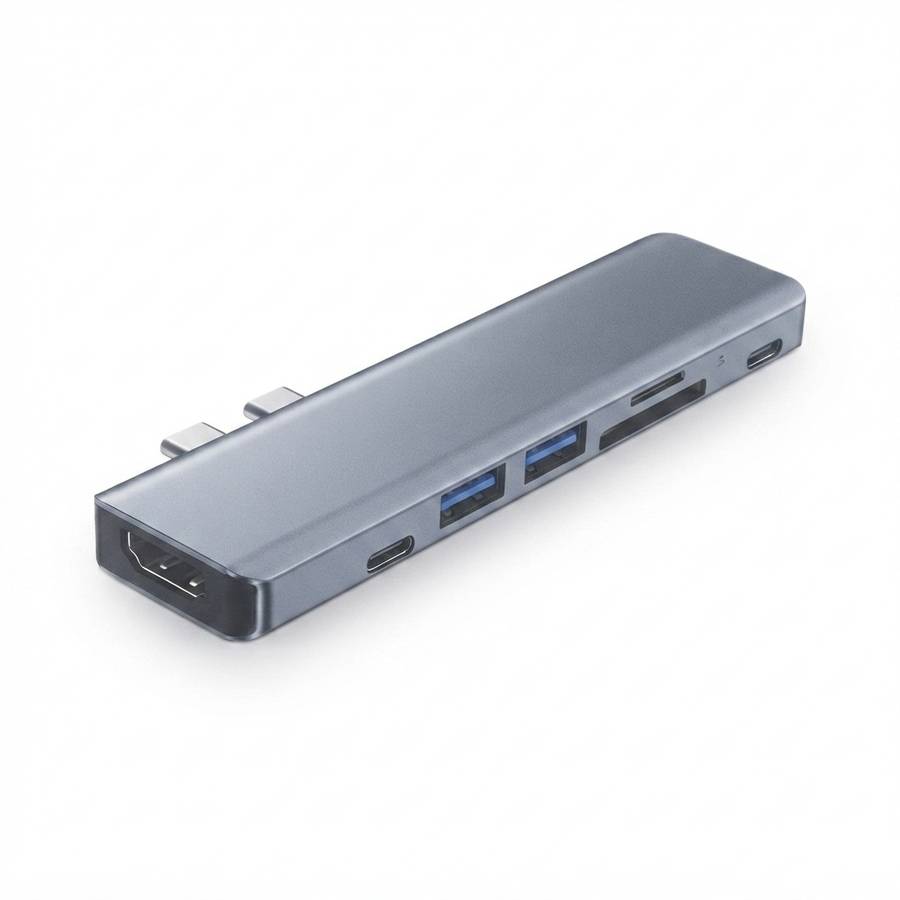 7-in-1 USB-C Multiport Adapter Hub with HDMI 4K, USB 3.0, SD/TF Card Reader & 100W Power Delivery