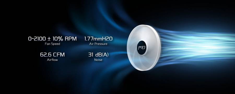 ASRock Pro 360 ARGB ring-frame fan blade design