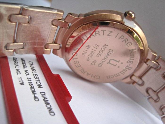 Retail: R10,600.00 Krug Baumen MEN'S Charleston CERTIFIED 4 Diamond White Dial Rose Gold Watch