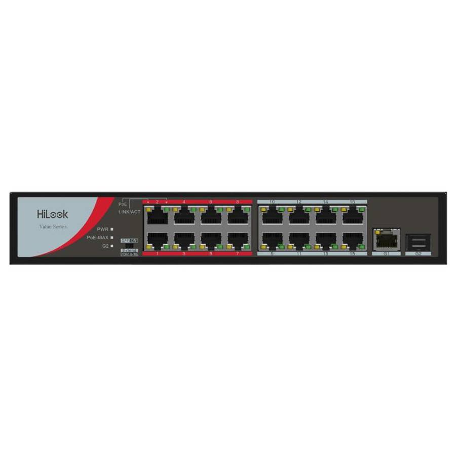Hikvision HiLook NS-0318P-130(B) 16-port Fast Ethernet unmanaged PoE switch