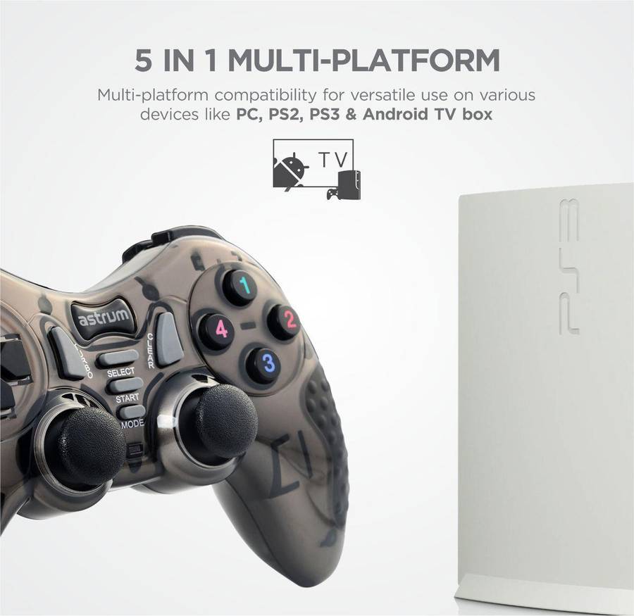 GW520 5 in 1 Wireless Dual Shock Joystick Gamepad