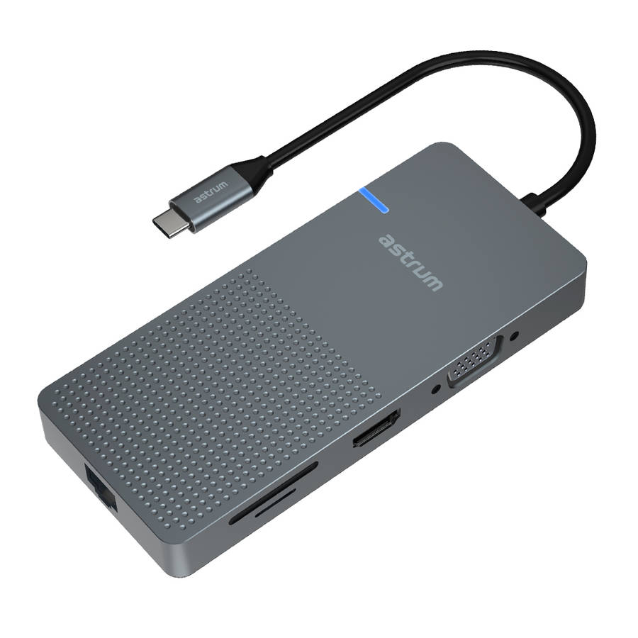 9 IN 1 USB-C HDMI VGA RJ45 TF PD - DA090