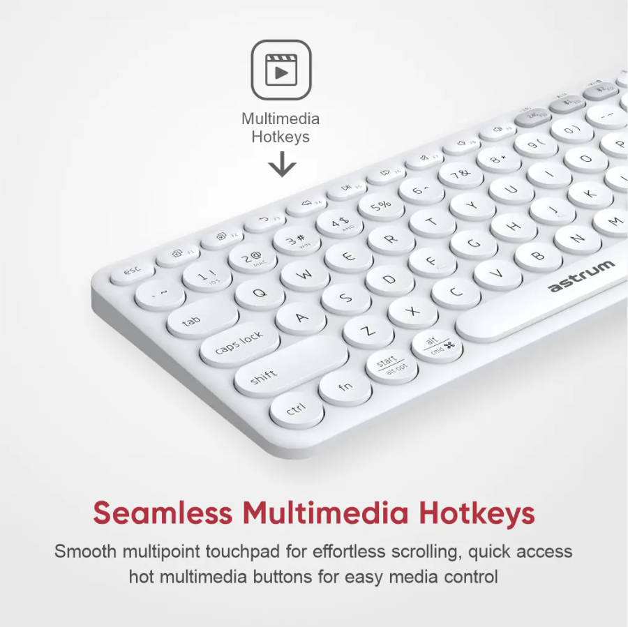 Dual Mode Mini Wireless Keyboard - KT200 - White