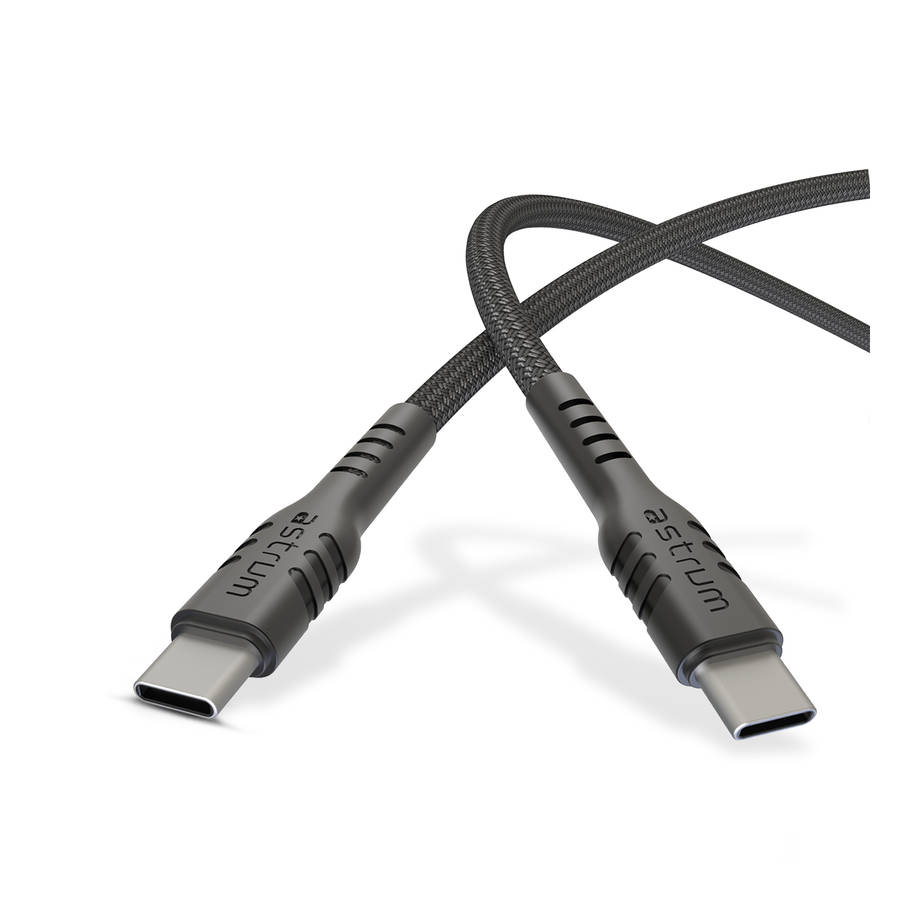 Astrum USB-C PD Cable, 100W, E-Marker, Braided, 1.0m, Black  UCC100B