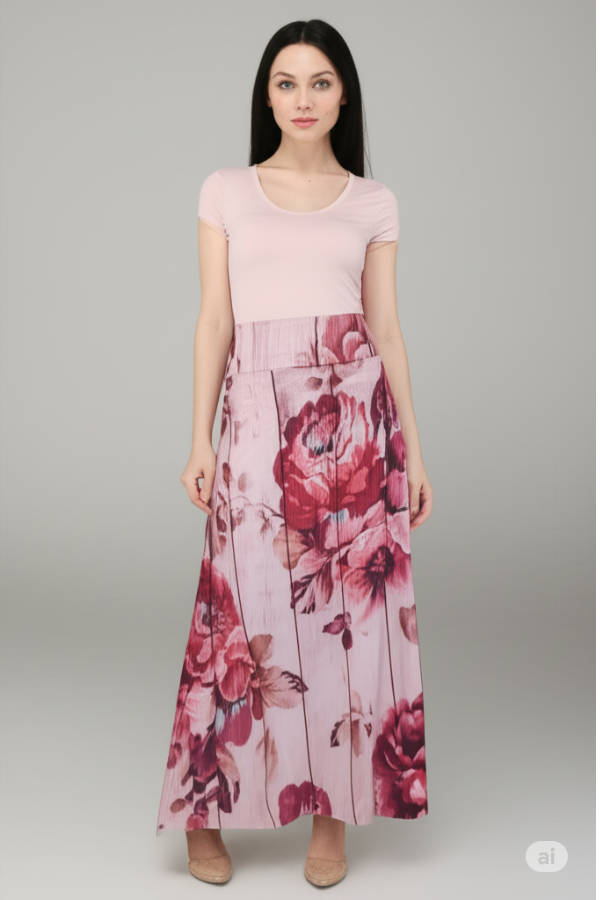 Pink rose skirt