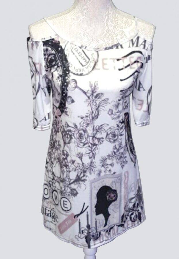 Elegant rose floral cutout top