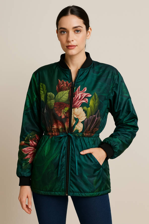 Frida Kahlo Ice-Bear Jacket (Emerald Green)