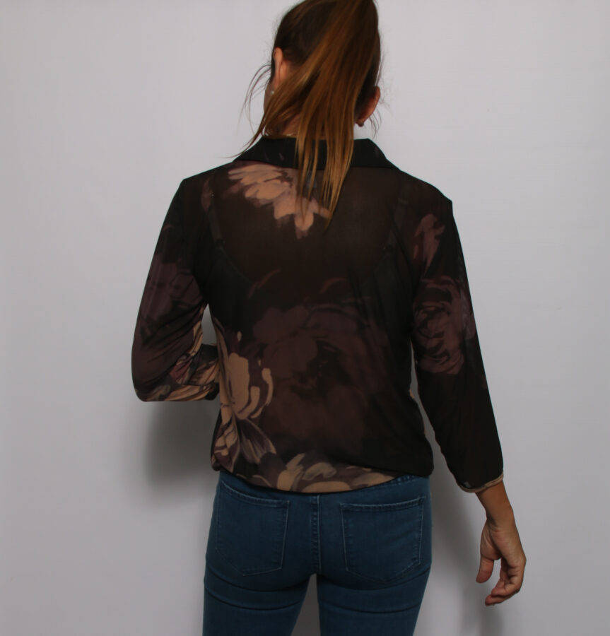 Midnight Blooms Zipper Top