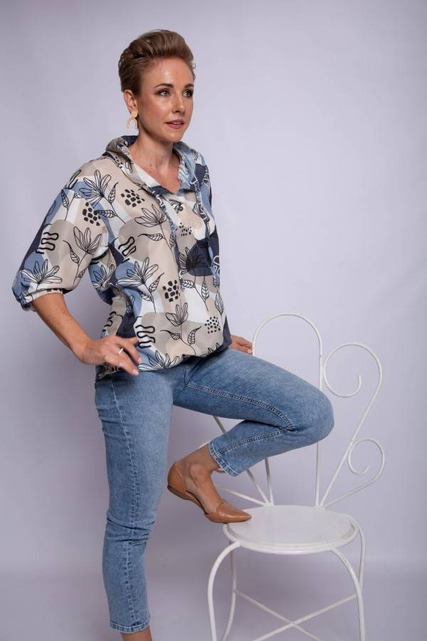 Blue Hues Hoodie Top