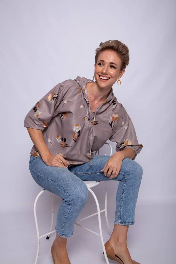 Mink-Mustard Wildflower Hoodie Top