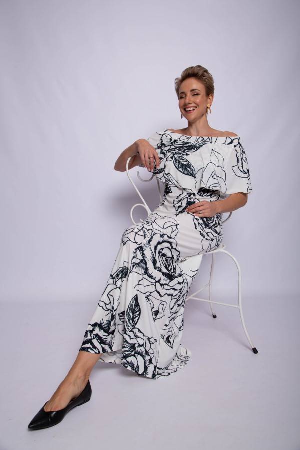 Black Rose Bardot Dress