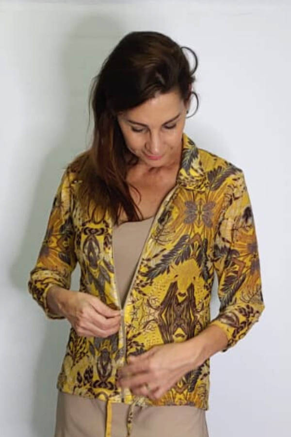 African Mustard Zipper Top