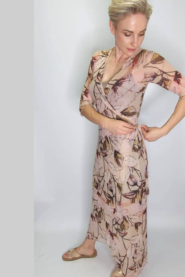 Little Leaves Wrap-Around Dress