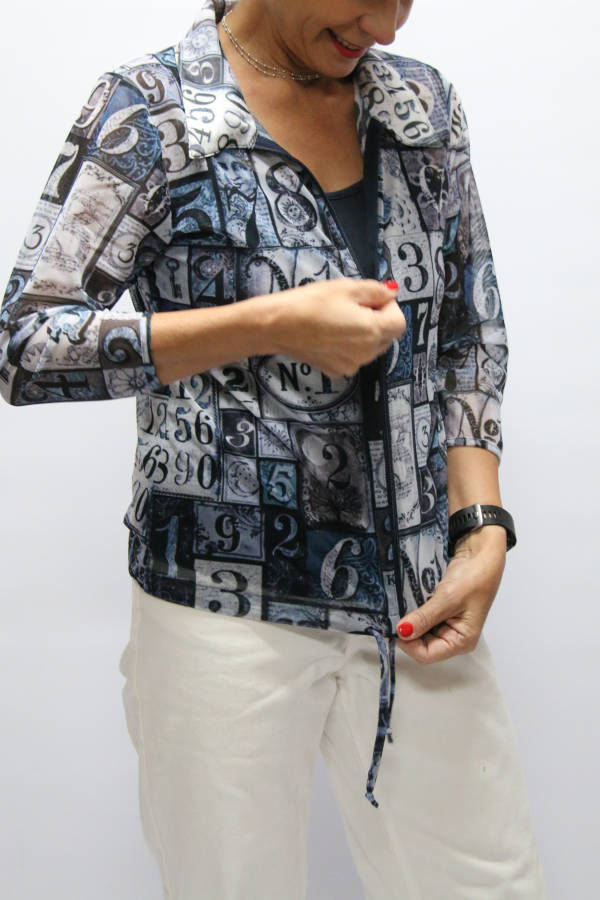 Numbers Zipper Top