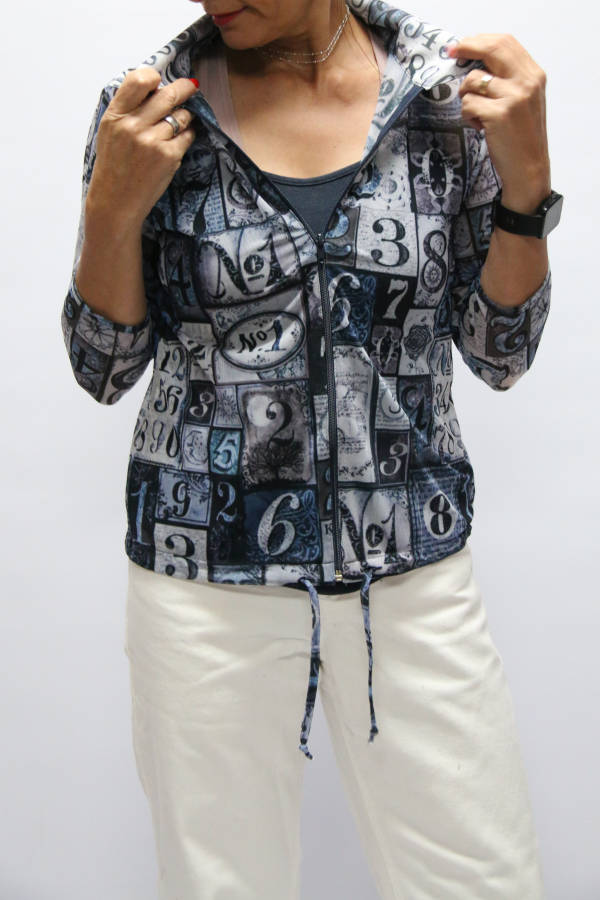 Numbers Zipper Top