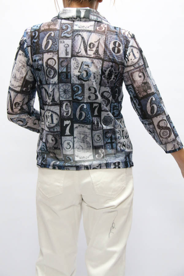 Numbers Zipper Top