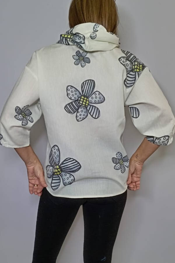 Artistic Flowers Hoodie Top