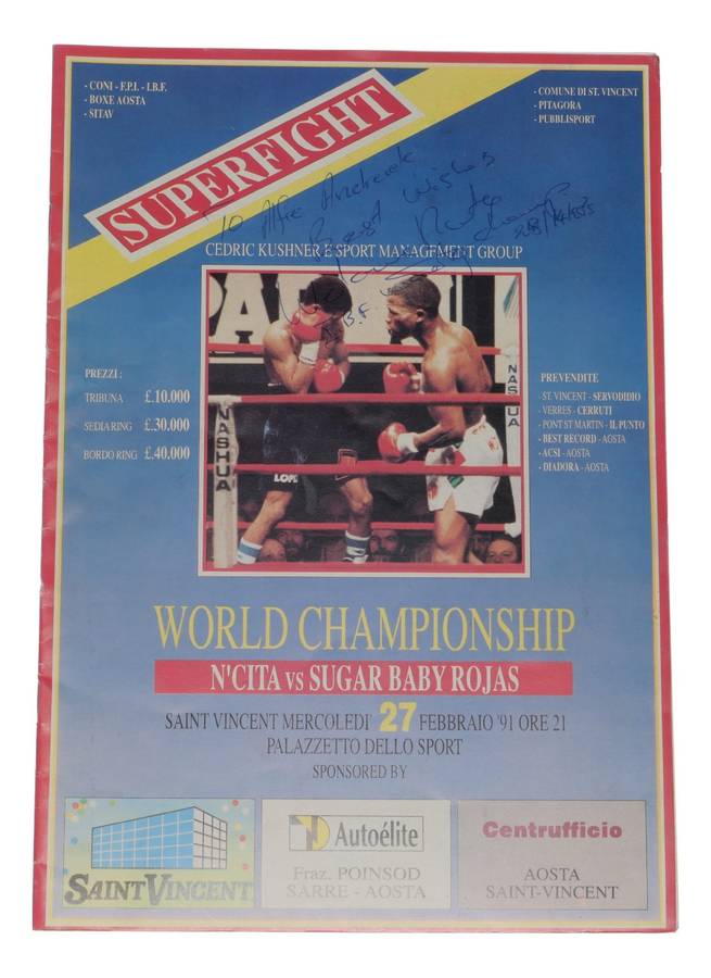N'Cita vs Sugar Baby Rojas Boxing Program 1991 Saint Vincent World Championship