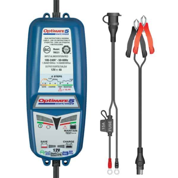 OptiMATE 5 TM-220 (6-Step Automatic 12V 4A Battery Charger (15-192Ah), Maintainer & Recovery) - I...