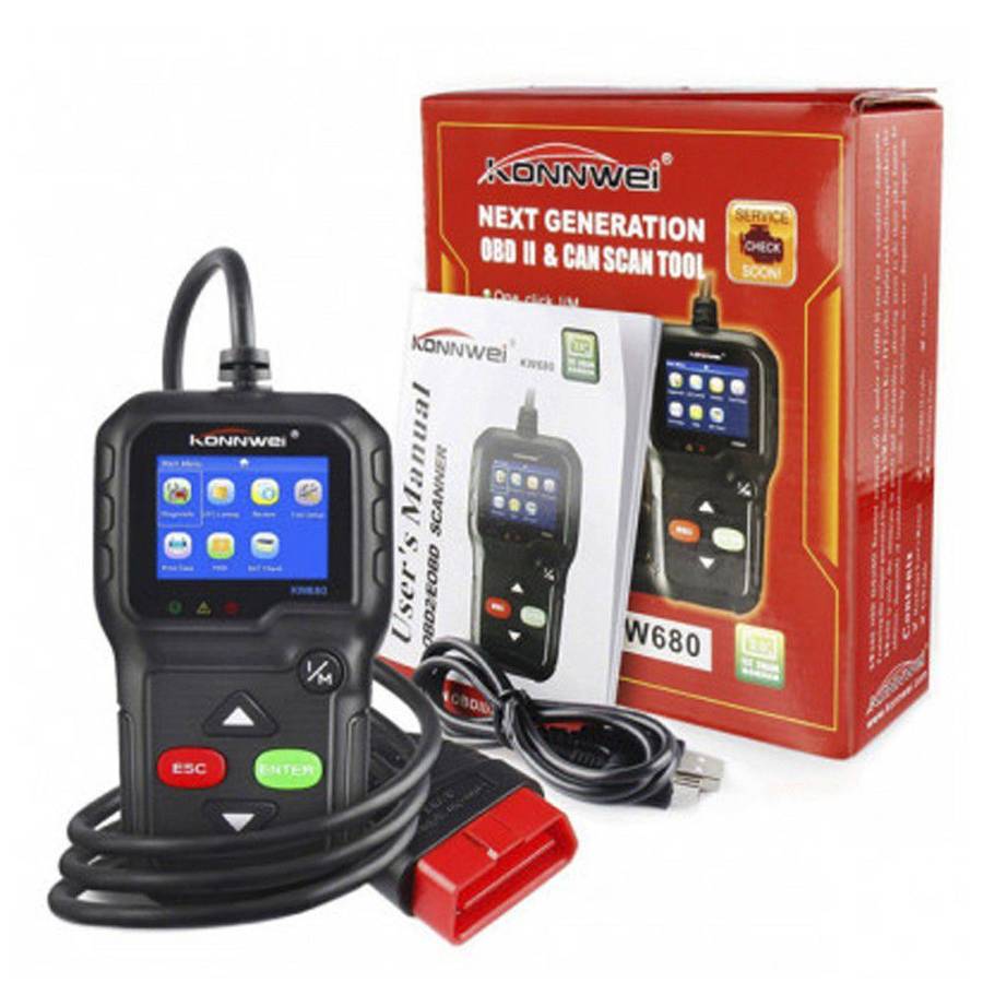 Konnwei KW680 Diagnostic Scan Tool (OBDII Engine Codes & Live Data)