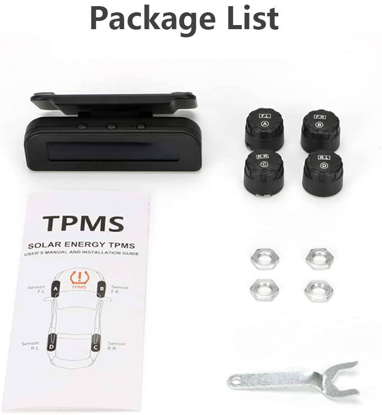 Wireless Car TPMS (Tyre Pressure Monitoring System) - External Sensors (Solar Powered &amp; Winds...