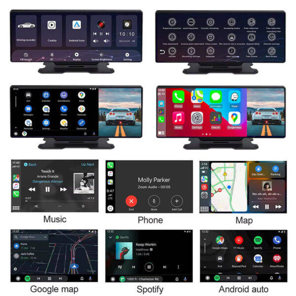 Yesido 10.2" Wireless Car Stereo with Front and Rear Camera