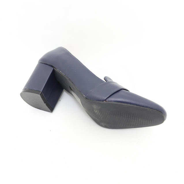 Ladies Block Heel Buckle Court Shoe