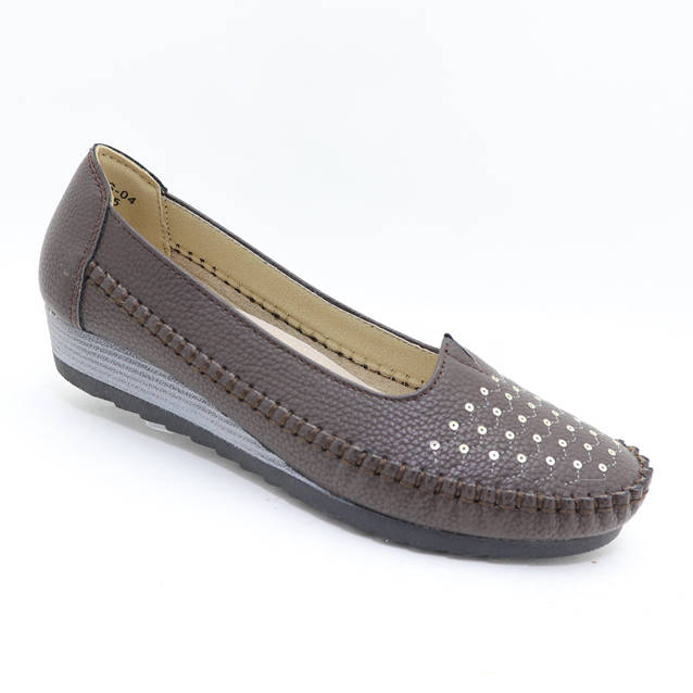 Ladies Comfort Wedge Pumps Brown