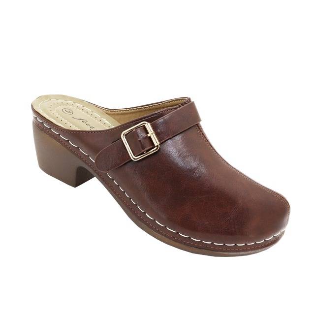 Ladies Clog Heeled Comfort - Size 5 6 7 8 left