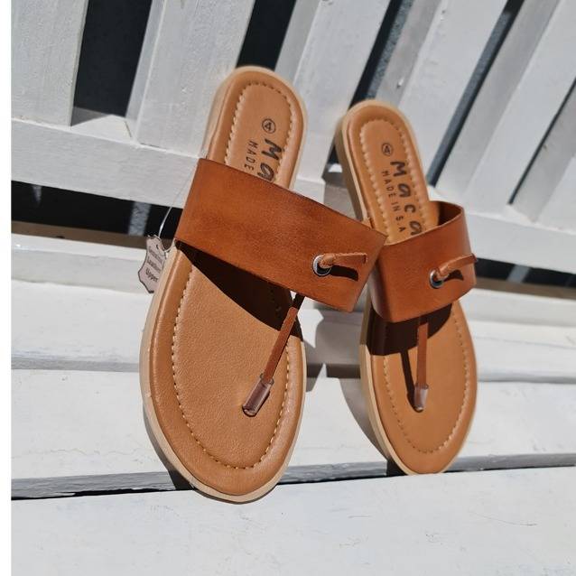 Genuine Leather Maca Slip-On Sandal -Size 8 left