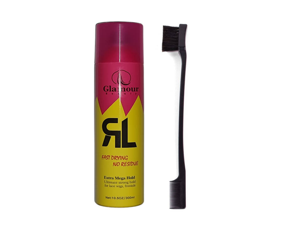 Glamour Frontal Lace Wig Freezing Glued Spray Large 300ml Combo With Edge Brush